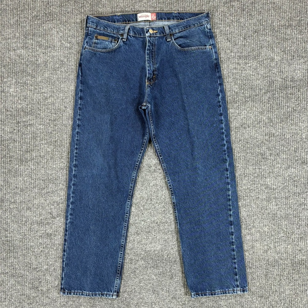 Wrangler Regular Fit Jeans Mens 36x29 Blue Straight Leg Denim Classic 5 Pocket